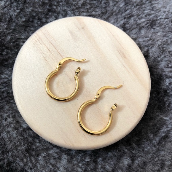 Dainty Yellow Gold Filled Hoops - Picture 5 of 5